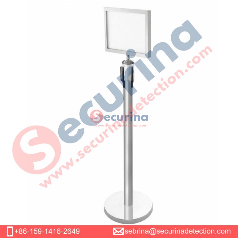 Securina-stainless steel A3 A4 Stanchion pole sign holder frame