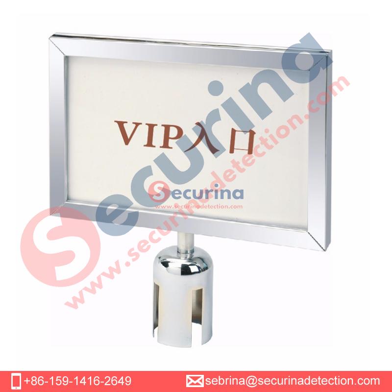 Securina-stainless steel A3 A4 Stanchion pole sign holder frame